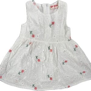 White and Pink Embroidered toddler Dress